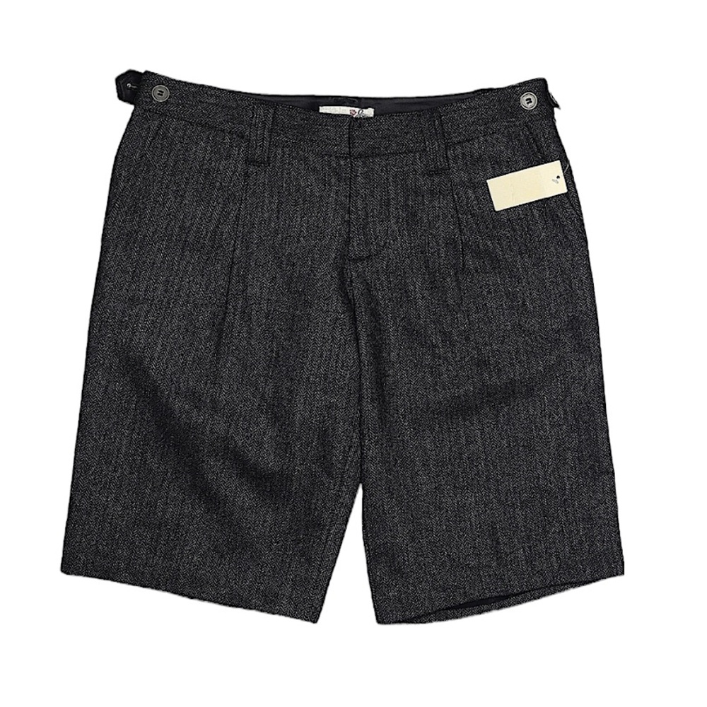 NWT JOIE vintage Y2K gray wool blend herringbone long length shorts 6 new